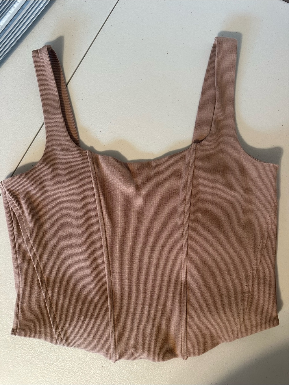 Forever 21 Mauve Square-Neck Crop Tank